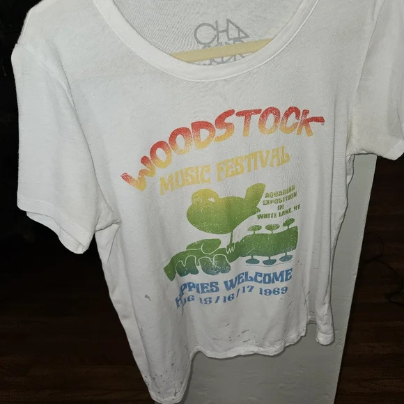 Chaser 1969 Woodstock Music Festival White T-Shirt Size M - Picture 4 of 7